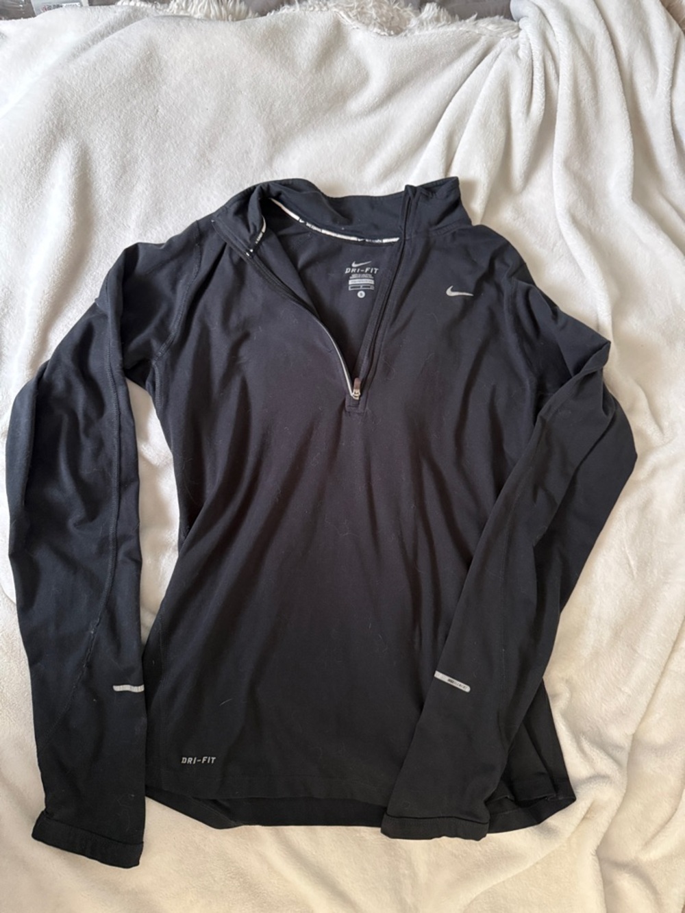 Nike Black Long-Sleeve Women's Quarter Zip Dri-FIT Top